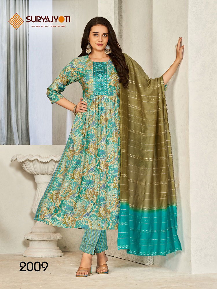 Padmavati Vol 2 By Suryajyoti Naira Cut Kurti With Pant Dupatta wholesale market in Surat
